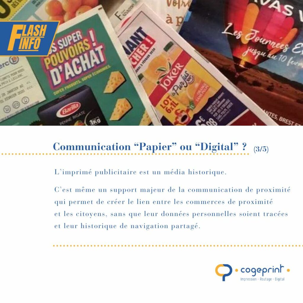 Communication "Papier" ou "Digital" ? L'imprimé publicitaire, support majeur de la communication de proximité